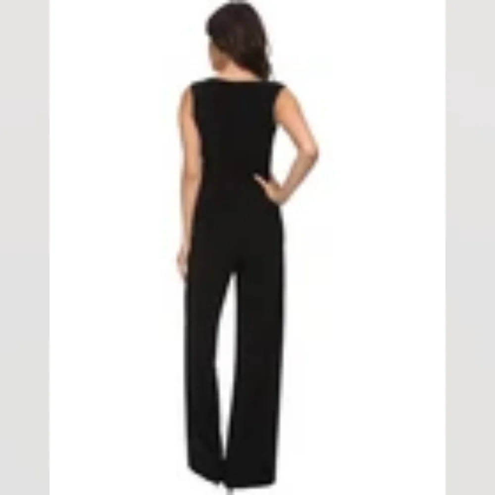 Norma Kamali Black Sleeveless Wide Leg Jumpsuit Size XS - Picture 4 of 12